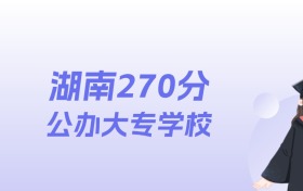 湖南270分左右的公办大专学校名单:2026年能上7所
